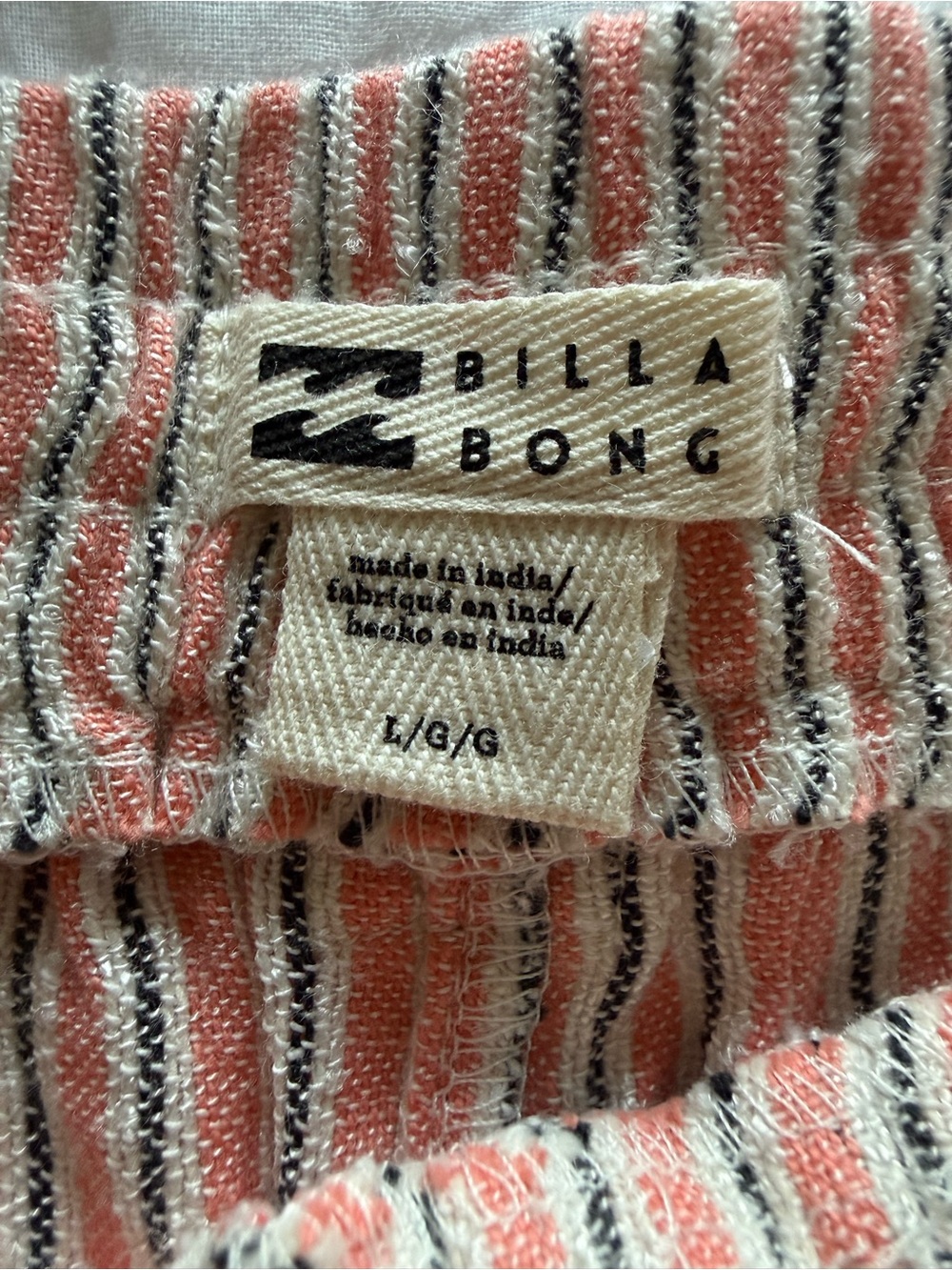 2 pairs Billabong Striped Pull-On Shorts in Coral and Teal - Picture 10 of 10
